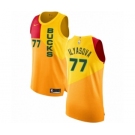 Men's Nike Milwaukee Bucks #77 Ersan Ilyasova Authentic Yellow NBA Jersey - City Edition