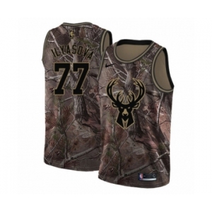 Men's Nike Milwaukee Bucks #77 Ersan Ilyasova Swingman Camo Realtree Collection NBA Jersey