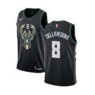 Men's Nike Milwaukee Bucks #8 Matthew Dellavedova Swingman Black Alternate NBA Jersey - Statement Edition