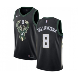 Men's Nike Milwaukee Bucks #8 Matthew Dellavedova Swingman Black Alternate NBA Jersey - Statement Edition