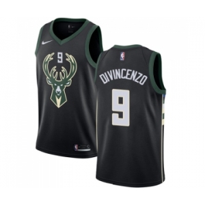 Men's Nike Milwaukee Bucks #9 Donte DiVincenzo Authentic Black NBA Jersey - Statement Edition