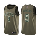 Men's Nike Milwaukee Bucks #9 Donte DiVincenzo Swingman Green Salute to Service NBA Jersey