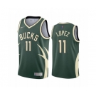 Milwaukee Bucks #11 Brook Lopez Green NBA Swingman 2020-21 Earned Edition Jersey