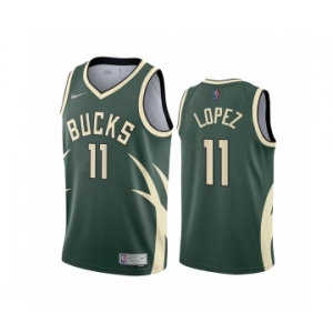 Milwaukee Bucks #11 Brook Lopez Green NBA Swingman 2020-21 Earned Edition Jersey