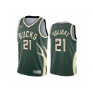 Milwaukee Bucks #21 Jrue Holiday Green NBA Swingman 2020-21 Earned Edition Jersey