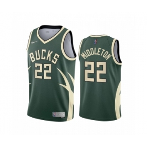 Milwaukee Bucks #22 Khris Middleton Green NBA Swingman 2020-21 Earned Edition Jersey