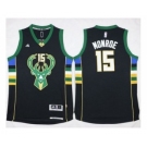 NBA Men Milwaukee Bucks #15 Greg Monroe Black Stitched Jersey