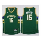 NBA Men Milwaukee Bucks #15 Greg Monroe Green Stitched Jersey