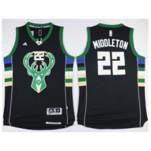 NBA Men Milwaukee Bucks #22 Khris Middleton Black Alternate Stitched Jersey