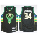 NBA Men Milwaukee Bucks #34 Giannis Antetokounmpo Black Alternate Stitched Jersey