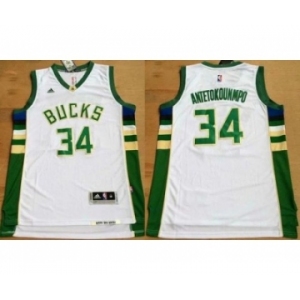 NBA Men Milwaukee Bucks #34 Giannis Antetokounmpo White Revolution 30 Stitched jersey