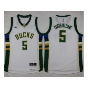 NBA Men Milwaukee Bucks #5 Michael Carter-Williams White Stitched Jersey