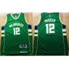 NBA Men Revolution 30 Milwaukee Bucks #12 Jabari Parker Green Stitched Jersey