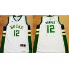 NBA Men Revolution 30 Milwaukee Bucks #12 Jabari Parker White Stitched Jersey