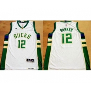 NBA Men Revolution 30 Milwaukee Bucks #12 Jabari Parker White Stitched Jersey