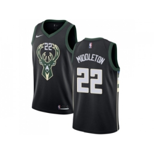 Nike Milwaukee Bucks #22 Khris Middleton Black NBA Swingman Statement Edition Jersey