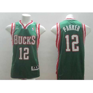 nba milwaukee bucks #12 parker green[revolution 30 swingman]