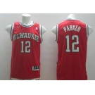 nba milwaukee bucks #12 parker red[revolution 30 swingman]