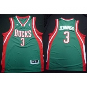 nba milwaukee bucks #3 brandon jennings green[revolution 30 swingman]